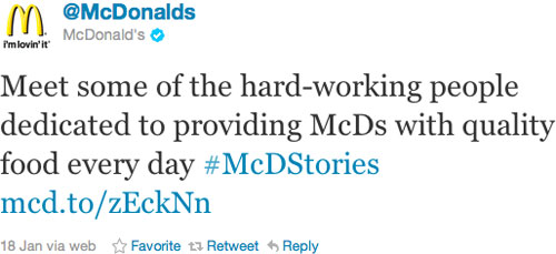 McDonalds Starts Trend: #McDStories